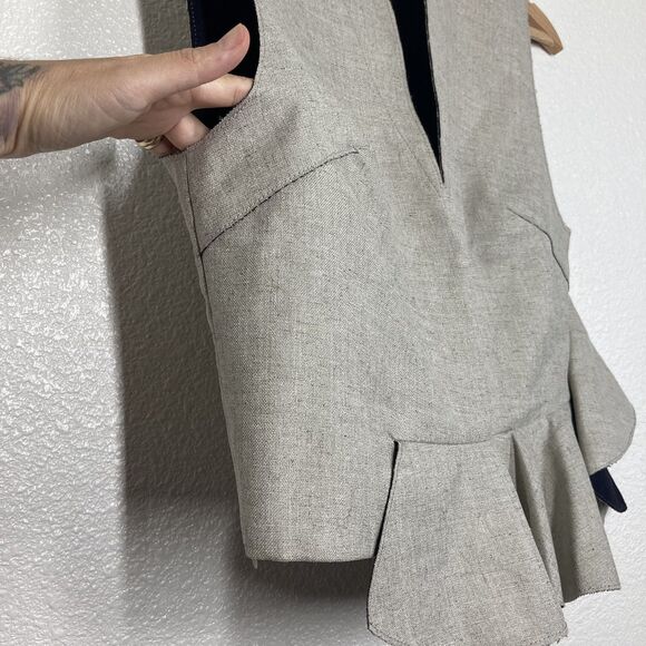 3.1 Phillip Lim Top Womens 4 Gray Peplum Sleeveless Modern Blouse Asymmetrical - Picture 8 of 16